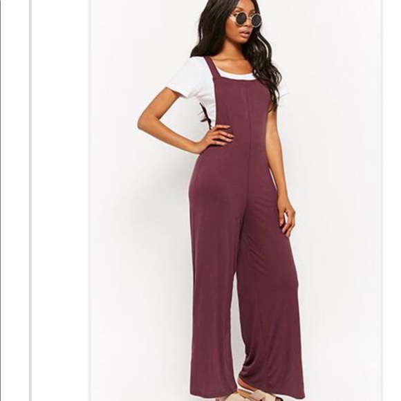 Wine Jumpsuit/Palazzo Overalls - Picture 2 of 10